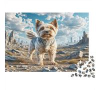 Manchester Terrier - Cartone rigido - Terrier nelle rovine della città post-apocalittica - Puzzle classico - Regalo per adulti per l’allenamento mentale - 38x26cm/1000 pezzi