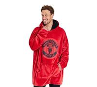 Manchester United F.C. - Coperta oversize con cappuccio, da uomo, idea regalo per calcio, Rosso, Taglia unica