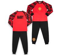 Manchester United F.C - Pigiama Personalizzato per Bambini - Pigiama Rosso a Maniche Lunghe - 100% Cotone - Merce Ufficiale F.C - 13/14 Anni