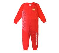 Manchester United F.C. - Tutina intera da bambino, pigiama All in One, età 7-14 anni, Rosso, 13-14 Years