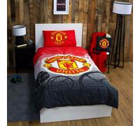 Manchester United FC Set copripiumino singolo Crest Reversibile 2-in-1 con federa Rosso