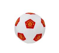 Manchester United FC - Cuscino rotondo con licenza ufficiale, super morbido, bianco, perfetto per qualsiasi camera da letto, sul divano, 25 x 25 cm