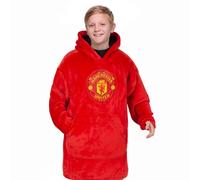 Manchester United FC Felpa con Cappuccio a Coperta Oversize Stemma (GF996)