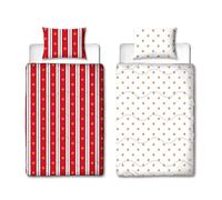 Manchester United FC Ufficiale letto singolo copripiumino reversibile rosso bianco senza copertura calcio trapunta, federa cuscino lavabile piumino perfetto per viaggiare, pigiama party, 10,5 tog