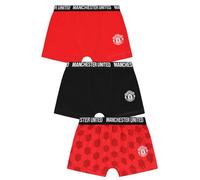 Manchester United Football Club, confezione da 3 boxer in cotone, confezione multipla, Rosso, 5-6 Years
