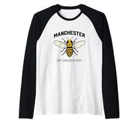 Manchester Worker Bee Non Guardare Indietro con Rabbia Maglia con Maniche Raglan