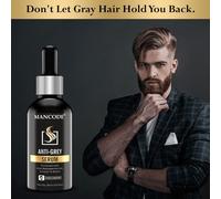 Mancode Anti Grey Serum | Ripristina il colore nero naturale dei capelli bian...