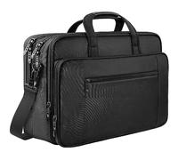 Mancro Borsa Porta PC 17 Pollici, Borsa Ventiquattrore Grande Espandibile con 2 Scomparti per Uomo Donna, Borsa a Tracolla da Lavoro per Viaggi d'Affari per Laptop da 17 Pollici Tablet Computer, Nero