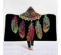 Mandala 3D Bambini Coperta Con Cappuccio Inverno Caldo Adulti Morbido Mantello Di Peluche Mantello Cape Suitbale Per La Lettura Giocare Studing Guardare La Tv Sul Letto O Sul Divano 130X150 Cm 020