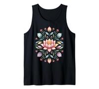 Mandala a forma di fiore di loto, motivo floreale Boho Bloom, motivo naturale Canotta