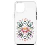 Mandala a forma di fiore di loto, motivo floreale Boho Bloom, motivo naturale Custodia per iPhone 12/12 Pro