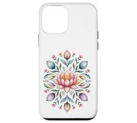 Mandala a forma di fiore di loto, motivo floreale Boho Bloom, motivo naturale Custodia per iPhone 12 mini