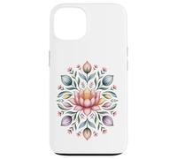 Mandala a forma di fiore di loto, motivo floreale Boho Bloom, motivo naturale Custodia per iPhone 13