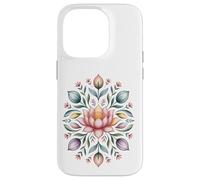 Mandala a forma di fiore di loto, motivo floreale Boho Bloom, motivo naturale Custodia per iPhone 14 Pro