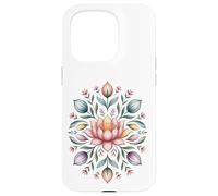 Mandala a forma di fiore di loto, motivo floreale Boho Bloom, motivo naturale Custodia per iPhone 15 Pro