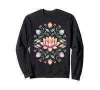 Mandala a forma di fiore di loto, motivo floreale Boho Bloom, motivo naturale Felpa