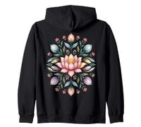 Mandala a Forma di Fiore di Loto, Motivo Floreale Boho Bloom, Motivo Naturale Felpa con Cappuccio
