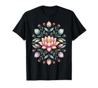 Mandala a forma di fiore di loto, motivo floreale Boho Bloom, motivo naturale Maglietta