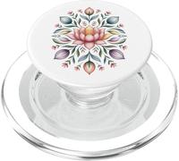 Mandala a forma di fiore di loto, motivo floreale Boho Bloom, motivo naturale PopSockets PopGrip per MagSafe