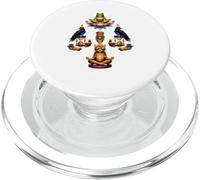 Mandala animale mistico meditando gatto, rana e corvo simbolico PopSockets PopGrip per MagSafe