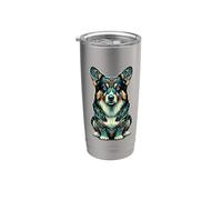 Mandala Art Pembroke Welsh Corgi Corgis Bicchiere termico in acciaio inox doppia parete