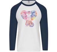 Mandala Arte Elefante Contemporaneo Uomo L/S Baseball T-Shirt