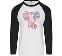 Mandala Arte Elefante Contemporaneo Uomo L/S Baseball T-Shirt