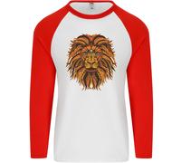 Mandala Arte Leone Uomo L/S Baseball T-Shirt