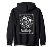 Mandala botanico magico di erbe e piante Felpa con Cappuccio
