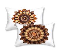 Mandala Copricuscini Divano 50x70 Set 2 Cuscini Esterno Impermeabili,Cod547 | Fiore Design - Federe Cuscino Letto Rettangolari con Eerniera Invisibile Ldeale Come Cuscini per Esterno Giardino