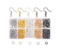mandala Crafts chiusura a compressione Jump Ring Jewelry making a vite posteriore per orecchini Finding Supplies Clear box starter kit Earring Hooks with Balls Coils Jump Rings