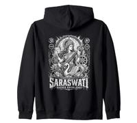 Mandala della Conoscenza Sacra Saraswati Spirituale vedica Felpa con Cappuccio