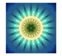Mandala della luce blu con fiore della vita Poster di Christine Bässler 100 x 100 cm Quadri Decorazione per pareti