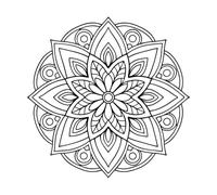 mandala di contorno Adesivi murali 42x42.3cm Cultura del tatuaggio Nero