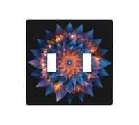 Mandala di frammenti geometrici a doppia banda, copertura per luce da parete, interruttore decorativo, dimensioni standard - 11,4 x 11,4 cm
