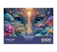 Mandala di Notte Puzzle da Assemblare Fai da Te Carta Premium Occhi di Gatto e Arte Decorativo Rilassante e Antistress 70x50cm/1000pezzi