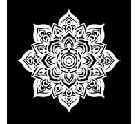 mandala di sussurri floreali a Adesivi incisi 42x42cm Pittura murale artistica Bianco