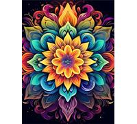 Mandala Dipingere con i Numeri per Adulti Bambini Principianti, Fiore Kit per Pittura a Olio Fai Da Te con i Numeri per Adulti Artigianato, DIY Kits Regalos da Disegno per Bambini e Bambine 40x50cm