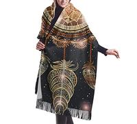 Mandala Dream Catcher Piume Notte Stellata Invernale Sciarpe Scialle Moda Sciarpe Lunghe Da Donna Elegante Scialle Classiche Foulard Con Nappe