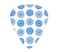 Mandala Evil Eye - Confezione da 12 plettri per chitarra con 3 spessori e scatola portaoggetti, plettri in ABS per basso elettrico