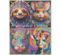 Mandala Faces: Cute Animal Mandala Portraits Color By Number: 40 Adorable Animal Portraits with Mandala Magic - Relaxing Kawaii Color by Number Fun
