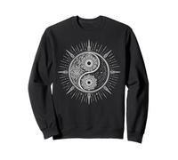 Mandala Floreale Yin Yang Sun Minimal Tai Chi Meditazione Felpa