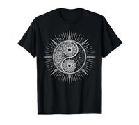 Mandala Floreale Yin Yang Sun Minimal Tai Chi Meditazione Maglietta
