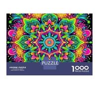 Mandala Flower 1000 pezzi audace geometrico vortice puzzle di cartone premium per appassionati di puzzle adulti momento tranquillo antistress divertimento al chiuso 70x50cm/1000 pezzi