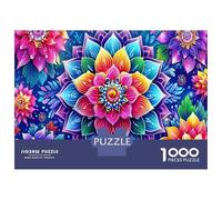 Mandala Flower 1000 Pezzi Carta Ecologica Puzzle Premium Decorazione Murale Regali Decompressione Educativa 70x50cm/1000pcs