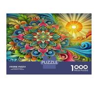 Mandala Flower 1000 Pezzi Set Puzzle Puzzle Classico Cartone Riciclato - Sfida Educativa, Gioco in Casa, Super Idea Regalo Per I Fan 52x38cm/1000pcs