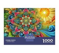 Mandala Flower 1000 pezzi Sunlit Prismatic Bloom Framable Art Puzzle Group Activity Travel Staycation Nursing Home Indoor Fun 38x26cm/1000 pezzi
