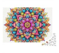 Mandala Flower Puzzle 1000 Pezzi - Arte E Relax Serale, Cartone Premium, Poster Incluso - 70x50cm/1000pcs