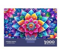 Mandala Flower Puzzle Da 1000 Pezzi Perfetto Per Appassionati Di Esperti Sfida Impossibile Scompresso Giocattoli Cute Regalo Per La Famiglia Per Adulti E Bambini A Partire Da 12 Anni 38x26cm/1000pcs