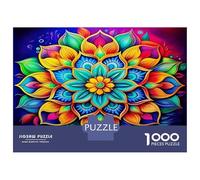 Mandala Flower Puzzle da Assemblare Premium Cartone Mandala Floreale Vivace Regalo Sfidante per la Famiglia per Bambini 70x50cm/1000pezzi